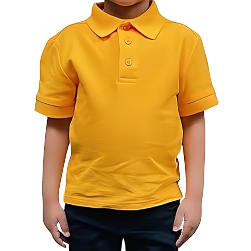 Access Unisex Kid's Short Sleeve School Uniform Pique Polo Gold XL (18/20)