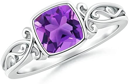 Angara Natural Amethyst Solitaire Ring for Women | Vintage Style ...