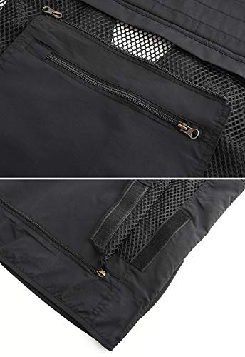 Hbufnha Outdoor Multi Pockets Work Vest Fishing Hunting Utility Tactical Vest For Men Women 02-Bk-L #TOP6