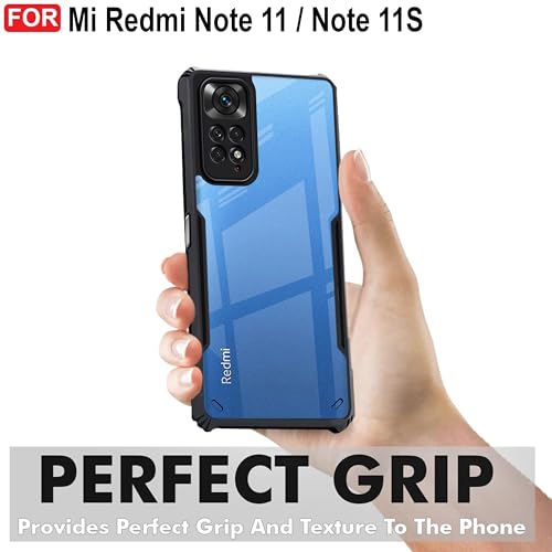 Zapcase Back Case Cover for Mi Redmi Note 11 / Mi Redmi Note 11s | Compatible for Mi Redmi Note 11 / Mi Redmi Note 11s Back Case Cover | Clear Case with Camera Protection | (TPU + PC | Matte Black) 3 41OSfii5 fL