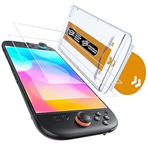 Auarte 2 Pack Screen Protector for Switch 2 Console (2025) with Auto Alignment Frame, Tempered Glass for Nintendo Switch 2 Screen Protector [Military-grade Shockproof], 7.9 inch Clear
