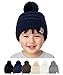 H-6847-31 Childrens Pom Beanie - Navy
