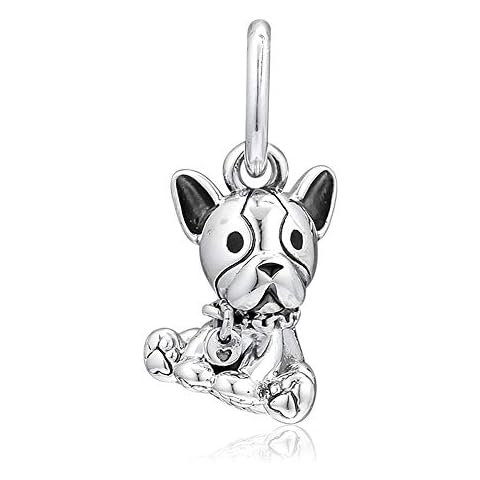 MOCCI 2019 Mother Day Gift Bulldog Puppy Dangle Bead 925 Silver DIY Fits for Original Pandora Bracelets Charm Fashion Jewelry Cover