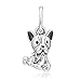 Cooltaste - Ciondolo a forma di cucciolo di bulldog in argento 925, adatto per braccialetti Pandora originali