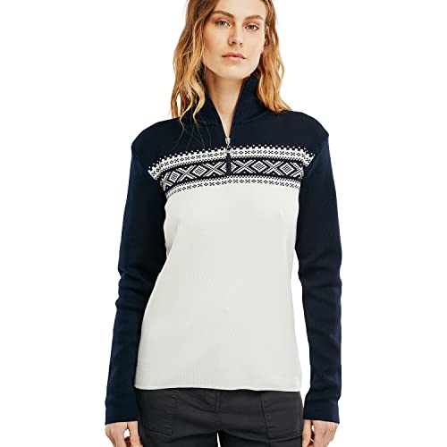 Image of Dale of Norway Dalestolen Women's Sweater - 100% Merino Wool High Neck Sweater - Regular Fit Women's Quarter-Zip Wool Sweater