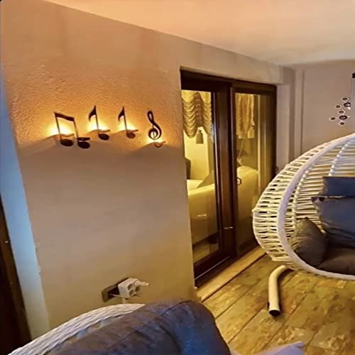 Black Music Note Wall Sconce,Candle Holders For Beautiful Candle Wall Art And Unique Music Note Candle Holder Decor #TOP1