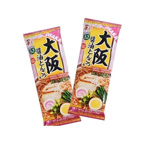 Itsuki Ramen Osaka Shoyu Tonkotsu Doppelpack - 2x 176g - Ramen Nudeln mit Suppenbrühe - Authentischer Japanischer Geschmack - OG ASIA - 352g