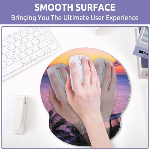 KONVINIT Ergonomic Mouse Pad with Wrist Rest, Small Mousepad with Non-Slip Rubber Base and Smooth Surface, Sunset Mouse Pads for Desk, Office Desk Accessories by KONVINIT - Image 4