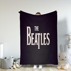 AMNOOL The Beatles Couvertures en flanelle d’automne et d’hiver, couverture en microfibre polaire ultra douce, couverture confortable et chaude avec impression 3D pour enfants et adultes 100 x 130 cm - Les Beatles, Paul McCartney, John Lennon, RIngo Starr, George Harrison