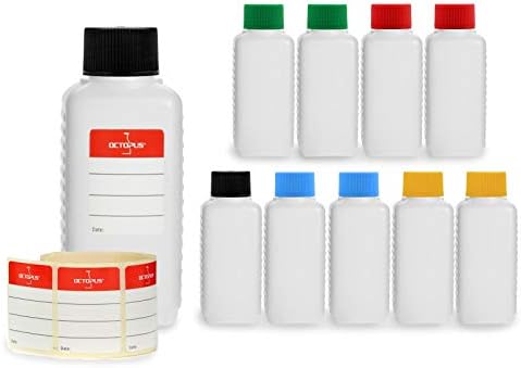 10 x 100 ml HDPE Plastic Bottles, Food Safe e.g. for Airplane, Tr...