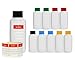 10 x 100 ml HDPE Kunststoffflaschen, Plastikflaschen, lebensmittelecht z.B. für Flugzeug, Reise, Camping, farbige Deckel