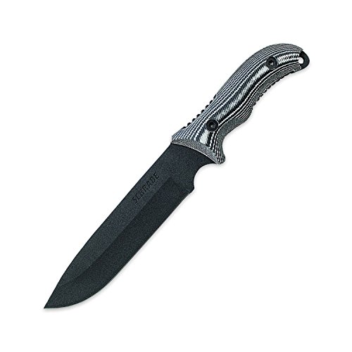 Schrade SCHF37M Frontier 12.4in Full Tang Stainless Steel Fixed Blade Knife with 7in Drop Point and Micarta Handle for Outdoor Survival, Camping and Bushcraft