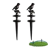 Maijdoany 2 Pcs Heavy Duty Cast Iron Garden Hose Guide Stakes, Yard Art Decor, Bird-Shaped Hose Guards Keeps Garden Hose Out of Flower Beds for Plant Protection Greenhouse