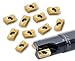 Accusize Industrial Tools 1'' 90 Deg Square Shoulder Indexable End Mill Plus 12 Apkt1604 Carbide Inserts, 0056-0921+0056-1604