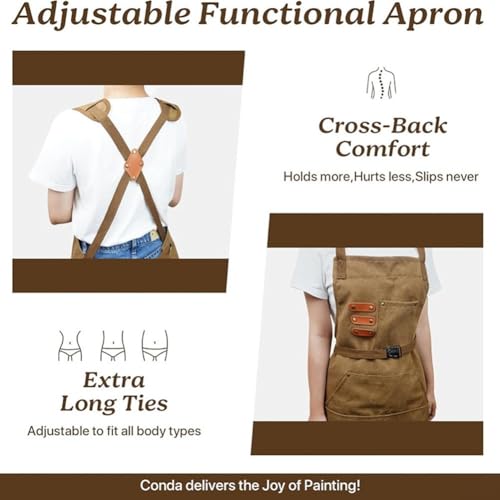 Delantal de soldadura de lona gruesa para hombres y mujeres, ropa de trabajo resistente para carpintería, jardinería, bricolaje, correas ajustables en la espalda en X, equipo de protección industrial - imagen 2