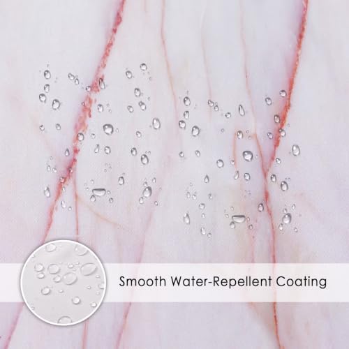 Rideau de douche en polyester imperméable rose avec 12 œillets renforcés - 6