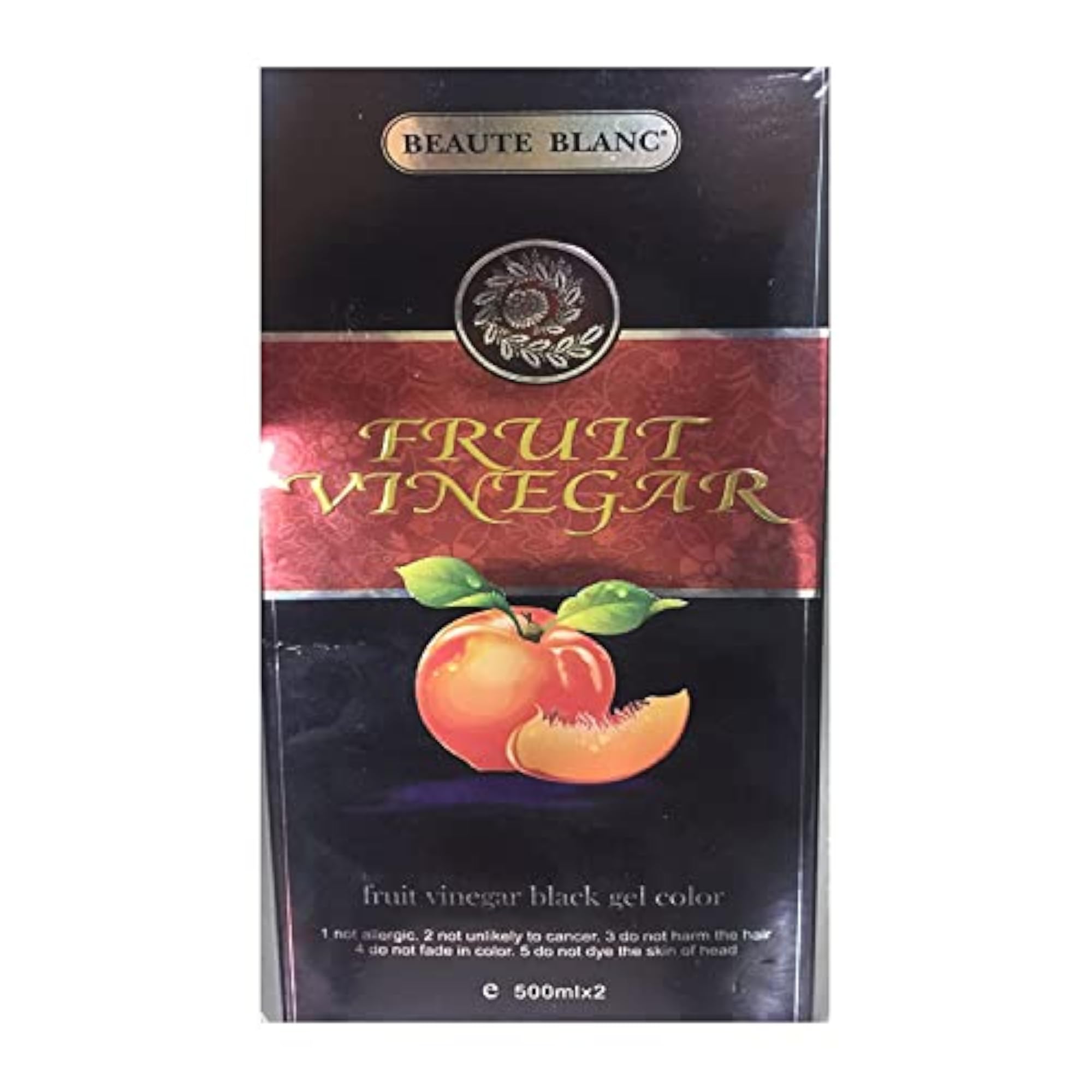 Fruit Vinegar Hair Dye for Men & Women, Long Lasting Black, 100 ml