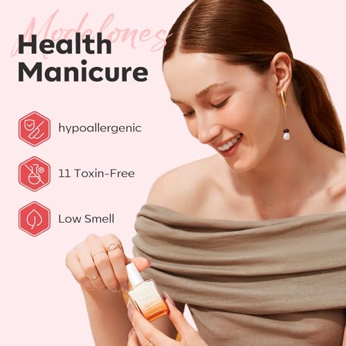 image for modelones Nail Strengthener Peachy Pink Nail Repair for Damaged Nails 