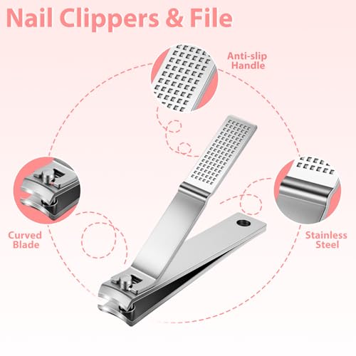 Image of MORGLES Tweezers Set for Men 9 Pcs Nail Clipper Kit with Case for Grooming