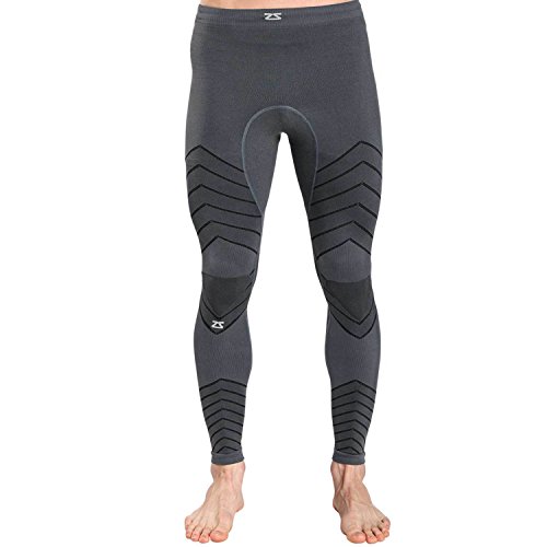 Zensah Men's Tech Compression Running Tights, Steel Grey, Medium