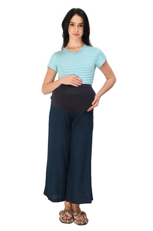 mama & bebe Rayon Regular Fit Printed Maternity Palazzo Pant for Women-picture-21