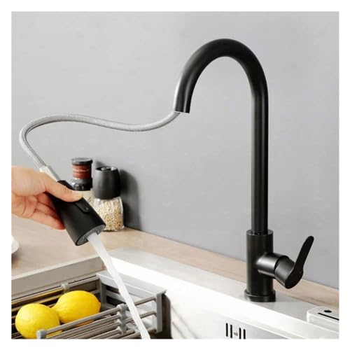 Mitigeur de cuisine en acier inoxydable avec douchette extractible