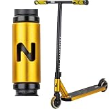 NKD Stunt Scooter – New Generation | Hochleistungs ABEC-9 Lager | 360° drehbarer Lenker für Freestyle | Robuste 6061 Aluminiumlegierung (Gold)