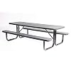 Coated Outdoor Furniture Heavy Duty Portable Outdoor Picnic Table Thermoplastic Coated Expanded Metal Commercial Grade Patio Dining Furniture Made in America 8ft Rectangular Black