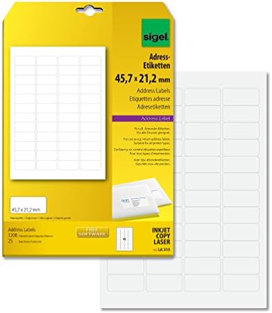 SIGEL LA101 Mini-Etiketten 38x21,2mm - 1625 Selbstklebende Etiketten Für Preisauszeichnung & Kennzeichnung