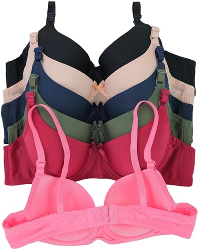 Image of ToBeInStyle Women's Pack of 6 Classic Style Underwire Supportive Padded Bras