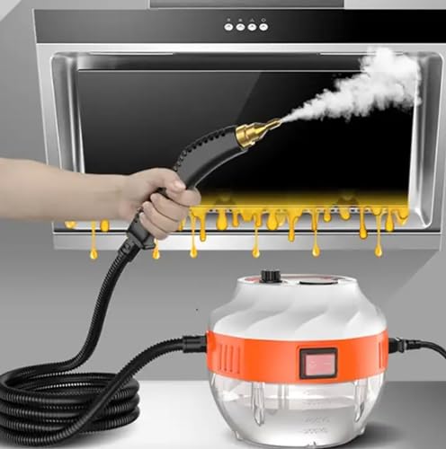 2500W Steam Cleaner, Upgrade High Pressure Steam Cleaning Machine with 3 Brushes, 6-Level Air Output Adjustment, Automatic Power-Off Safety Protection, for Home Car Living Room Kitchen