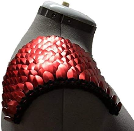 Scale Mail Epaulettes in Knitted Dragonhide Armor - Red