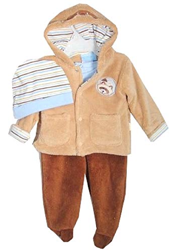 In Fashion Kids Baby Boys Jacket Set 3 Pc - NEW 0-3 Month Brown