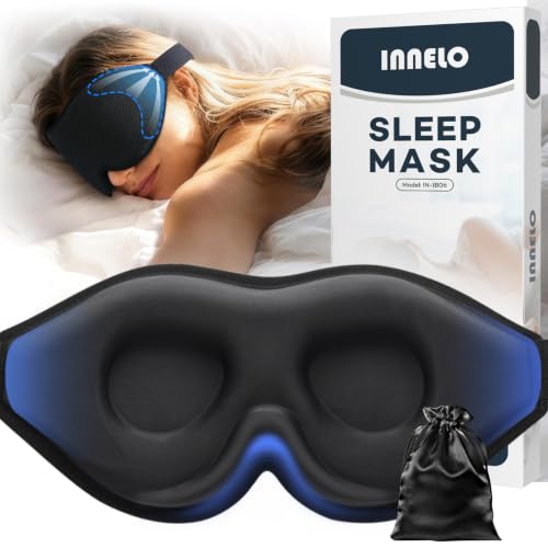 INNELO Masque de sommeil 100% opaque pour dormir sur le côté, pochette