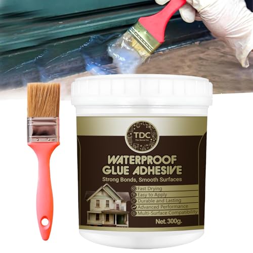 Image of The Decor Co. Crack Seal Glue with Brush Transparent Waterproof Cracks Filler Paste for Roof Water Leakage Solution Wall Bathroom Tiles Home Repairs Kitchen Sink Gaps Sealant (300gm, Pack of 1)