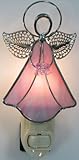Stained Glass Angel Night Light - Pink