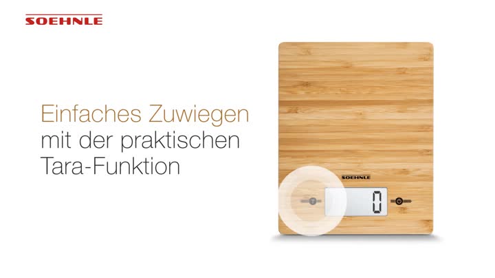 Soehnle Bamboo Digitale Kchenwaage 5kg mit Sensor-Touch