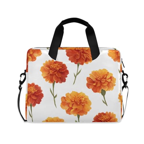 Maletín para laptop con patrón de flores naranja miniatura 1