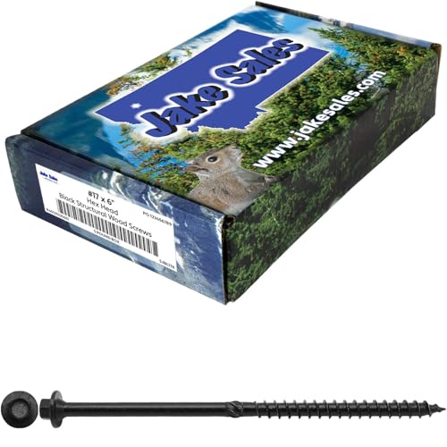 #17 X 6 Heavy Duty Structural Wood Screws - Exterior Coated - Use for Fastening Ledger Boards, Large Timbers, Logs and More. 9 x 5 Pound Boxes - ~594 Screws