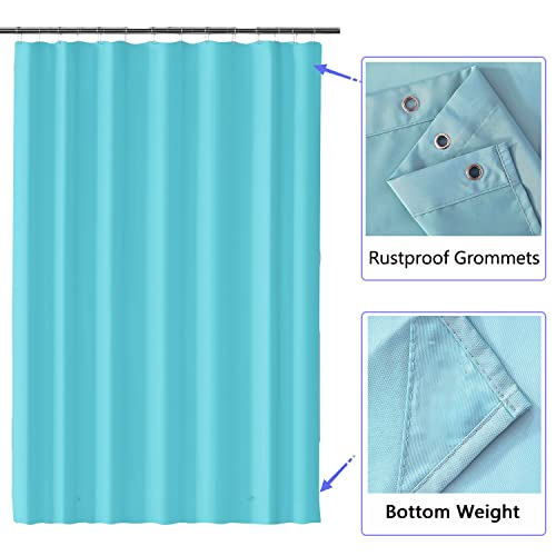 Image of LLSCL Sapphire Blue Fabric Shower Curtain Liner with Magnets, Waterproof Hotel Quality, 72 x 72 Machine Washable