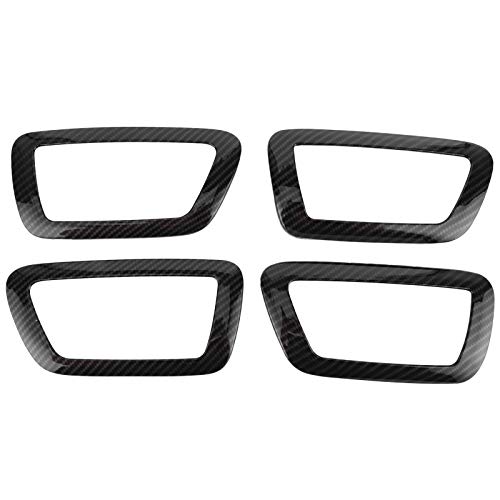 4pcs ABS Plastic Carbon Fiber Style Front and Rear Interior Door Handle Handle Catch Bowl Cover Panel Frame Bezel Trim Replacement for 2016-2020
