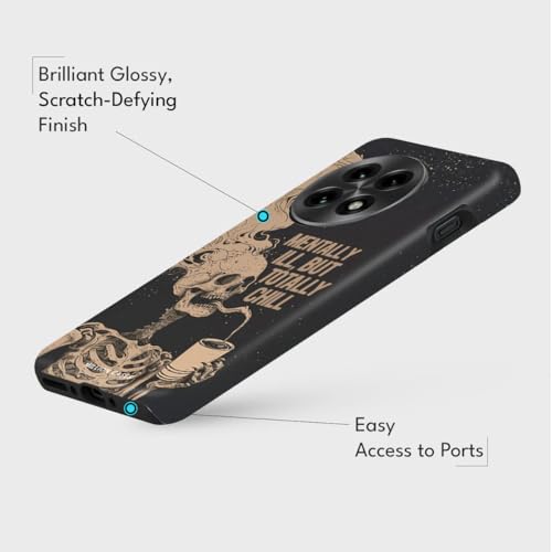 Image of MILLION CASES Back Cover Case for OnePlus 12 Scratch Resistant Anti-Slip Polycarbonate Shockproof Protective Durable Skeleton Mood Crystal Case for Men & Boys