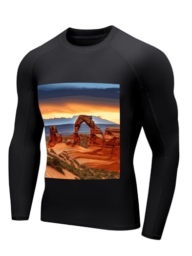 Arches National Park Camiseta de Natación para Hombre con Protección UPF 50+, Manga Larga, Compresión, Secado Rápido miniatura 2