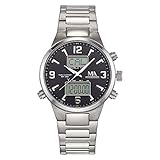 Wasserdicht bis 10bar Meister Anker Herren Funkchronograph 23cm Titan Silbergrau Chronograph Mineralglas 490000166