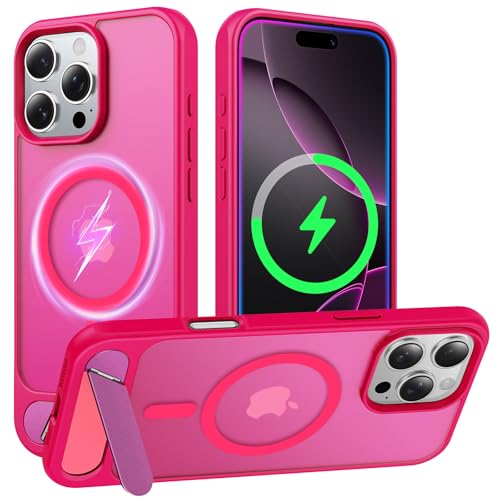 Coque iPhone 16 Pro magnétique rose mat pour regarder vos vidéos en continu