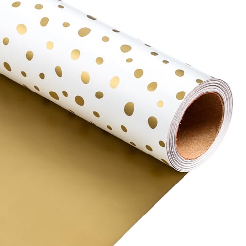 Burymento Golden Lrregular Wave Point Wrapping Paper, Revers