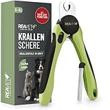 ReaVET Krallenschere für Hunde & Katzen - Inklusive Krallenfeile...