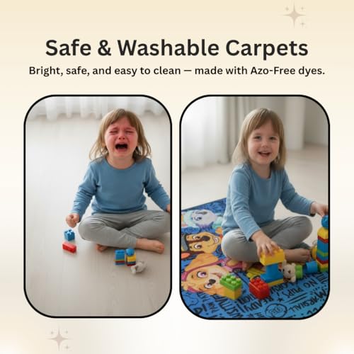 Image of Athom Living Paw Patrol (Blue) Runner Carpet 2x4.5 Ft, Soft Printed Mat with Anti-Skid Backing, Durable Washable Runner for Kids Bedroom, Play Area & Playroom Decor
