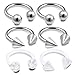 Produktbild bodyjewelrytrend 6 Stück lippenbändchen Piercing Hufeisen Circular Barbell Edelstahl Ohr Tragus Helix Nase Ohrringe unterlippe lippe Septum CTCK - 6mm
