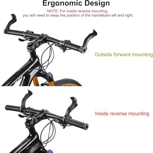 Svzadipe Bike Handlebar Ends Ergonomic No-Slip Bicycle Bar Ends Extension MTB Road Mountain Bike Bar Extender for 21.8-22.8mm Handlebar,1 Pair (Long) - Thumbnail 4